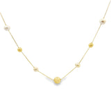 10K Gold Beaded  Pearl Necklace