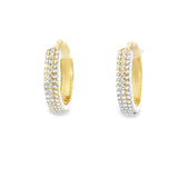 10K Gold Cz Huggies 18mm