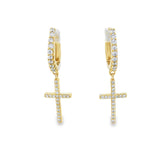 Cross Hoop G-P Silver 925S Earrings -Cross G-P