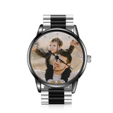 Custom Photo Watch Men Black S.Steel 2Tone