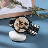 Custom Photo Watch Men Black S.Steel 2Tone