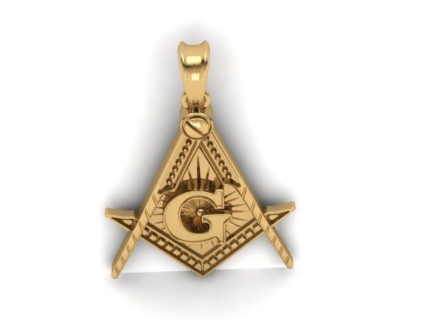 Free Mason Pendant Gold 10k