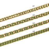 10K Gold Hollow Diamond Cuban Bracelet 6mm