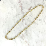 10K Yellow Gold Paper Clip Bead Link Necklace