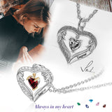 Birthstone Heart Shape Pendant Necklace 1 to 6 Names