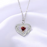 Birthstone Heart Shape Pendant Necklace 1 to 6 Names