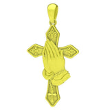 Praying Hands Cross pendant Gold