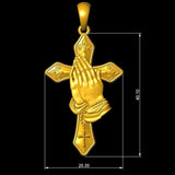 Praying Hands Cross pendant Gold